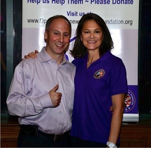 Hypnotist Marc Hausman and ORHF Executive Director Kim Young at the “Hypnotic Experience” sponsored by Operation Renewed Hope Foundation
