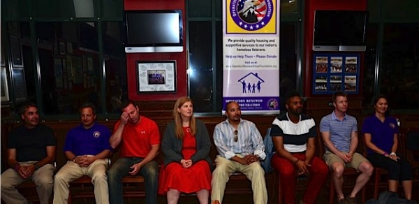 ary Oliver, Karl Williams, Jack Lane, Nancy Guglielmo, Norman Driver, Jonathan Hall, Kris Groth and Kim Young about to be hypnotized by Marc Hausman at The Hypnotic Experience